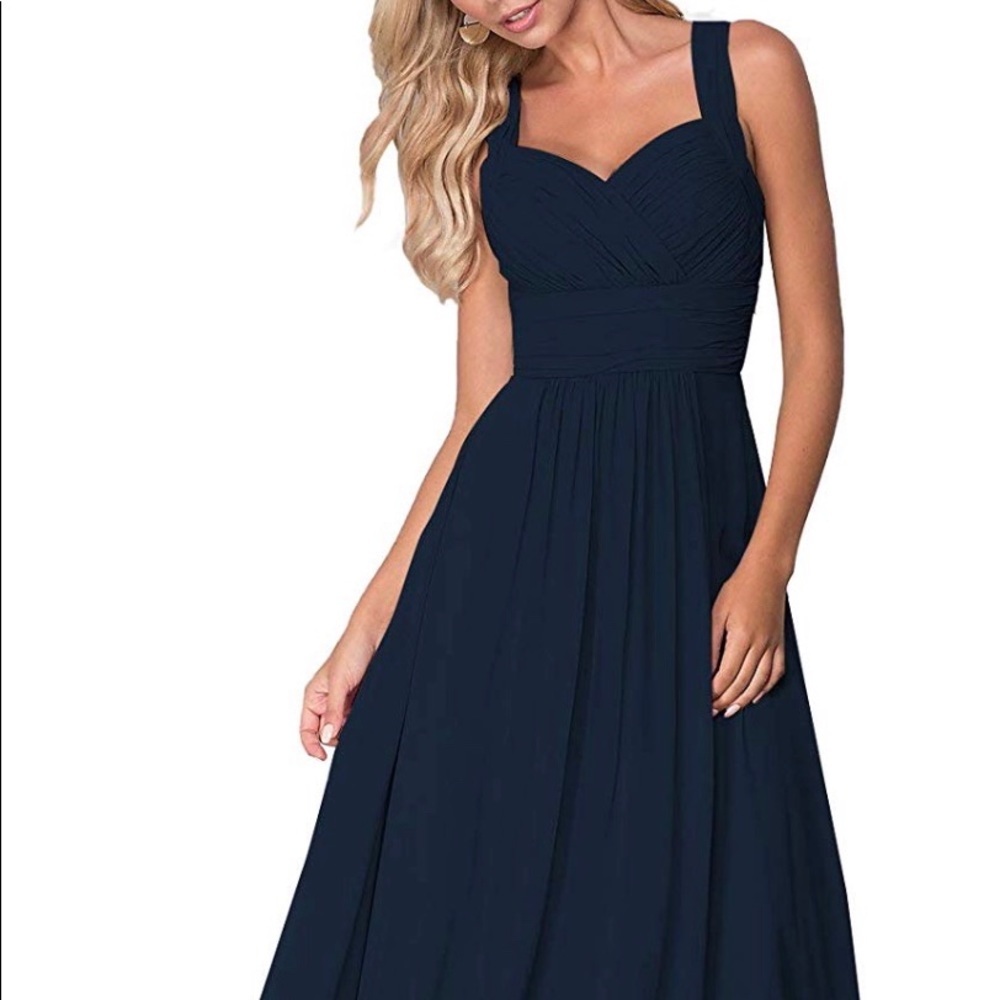 Womens Sleeveless Chiffon dress XL Navy